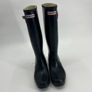 Hunter Black Tall Wellington Rain Boots - image 1